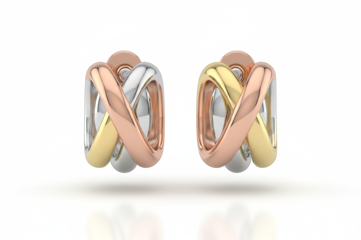 3d Cartier Trinity Earrings