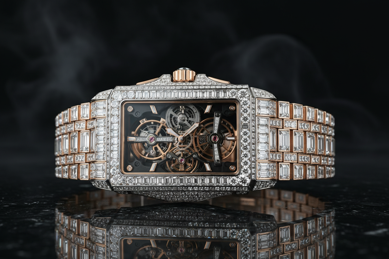 a 3d luxury jacob and co billionaire lying down 