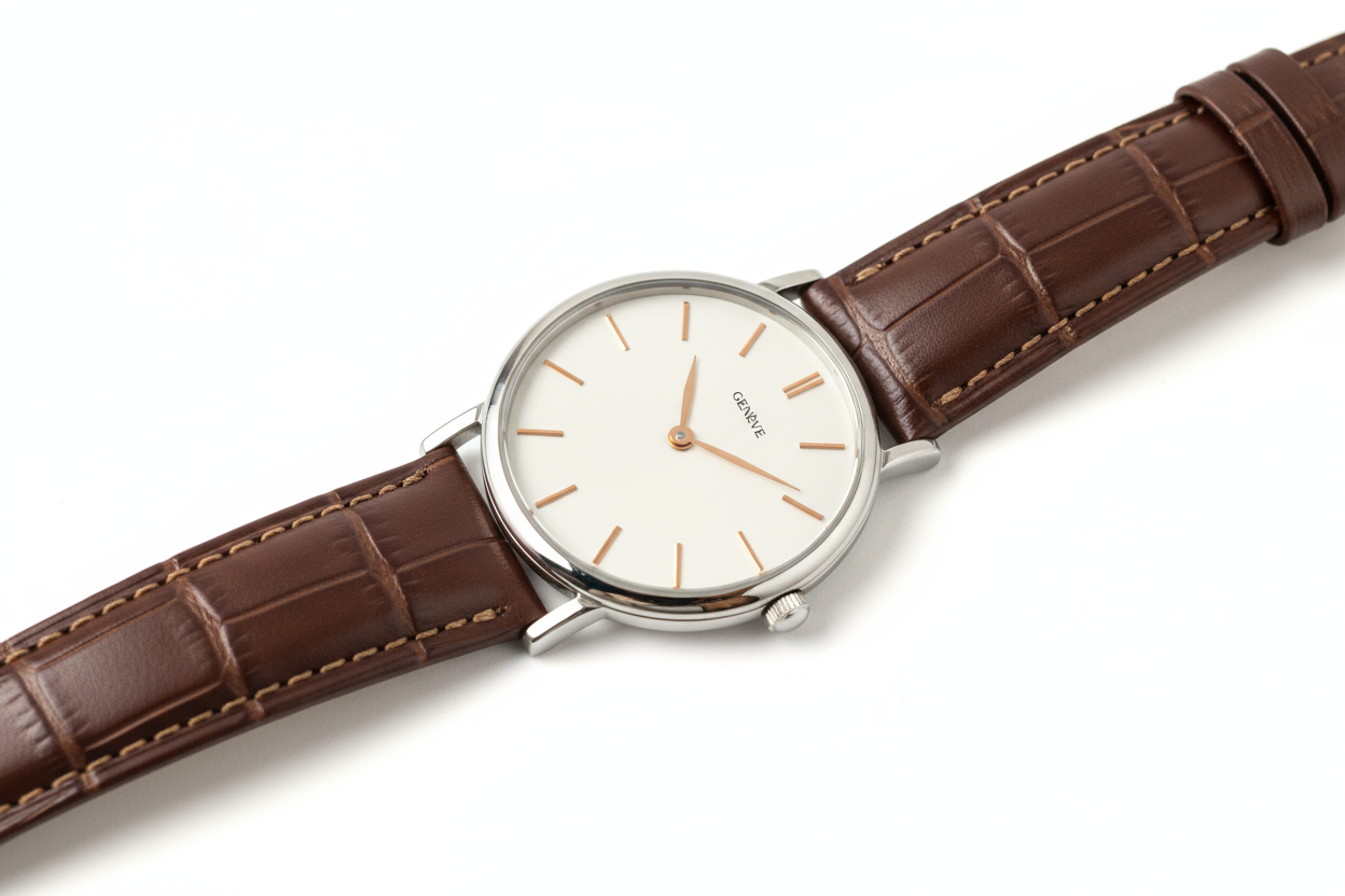 Leather Strap Dress Watch