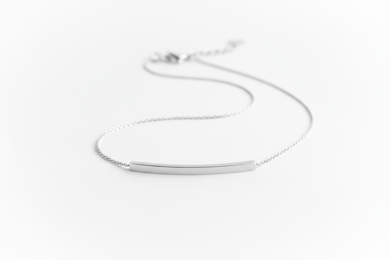 Minimal Bar Necklace - Silver